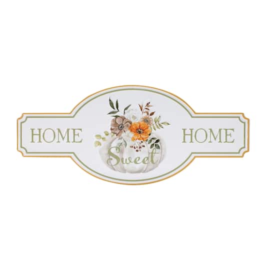 94884DS 21.75 x 9.5 in. Iron Home Sweet Home Sign, White, Green & Brown
